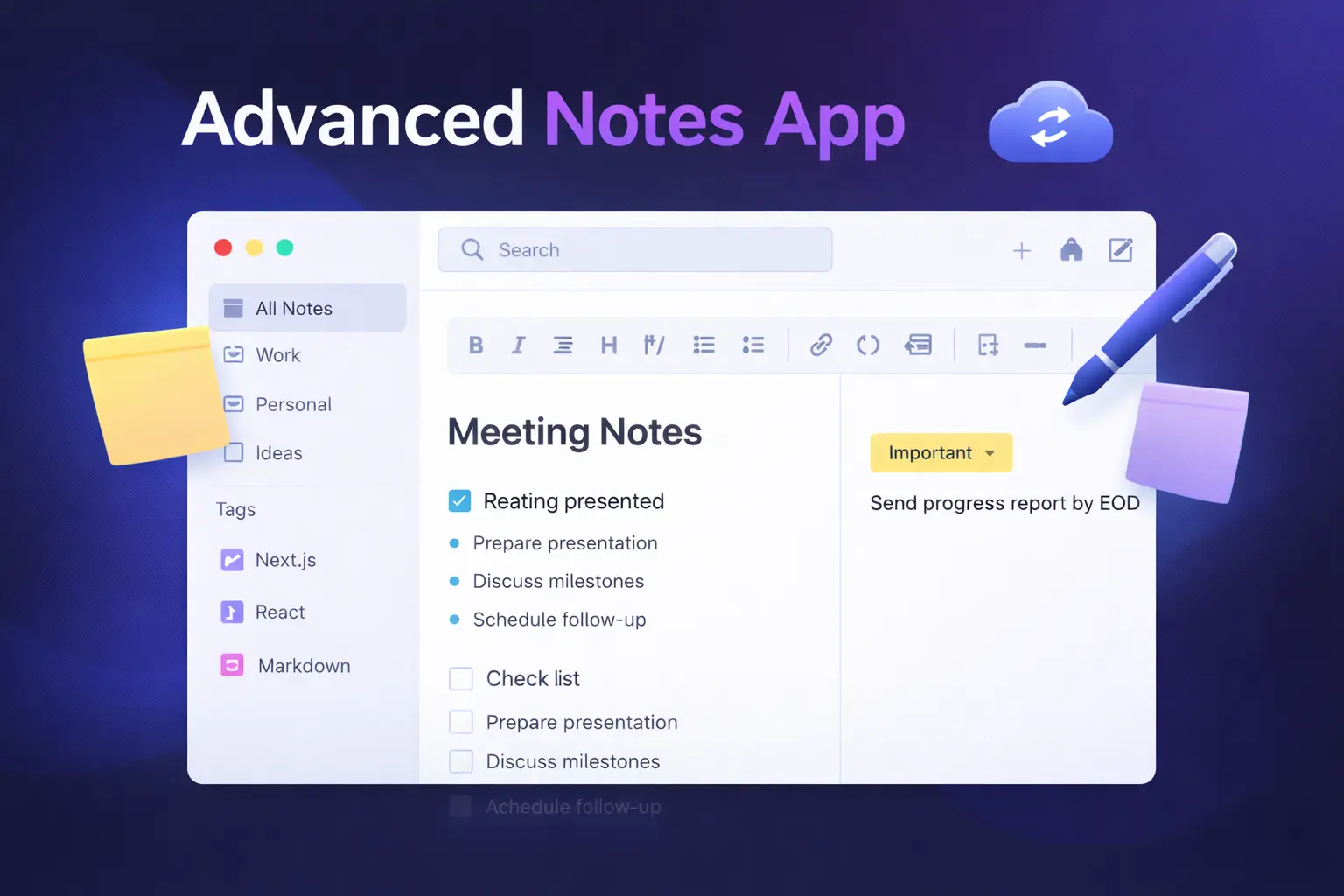 Advanced Notes App with Tags & Categories